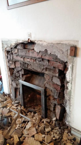 Old fireplace removal